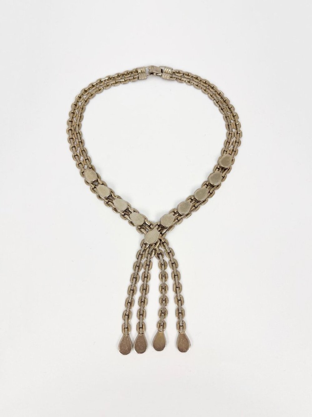 Vintage 50's silver coloured costume jewelry necklace